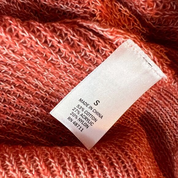 Women's Pullover Cable knit Sweater Sz Small Coral Oversized - Picture 7 of 10